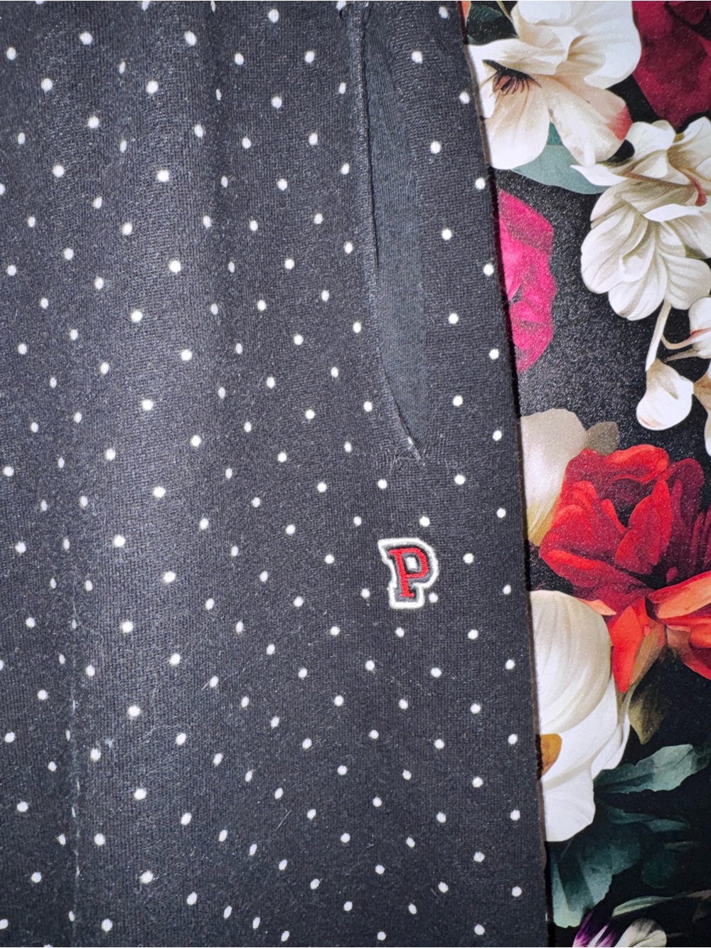 Y2K 90’s Vintage PINK Victoria's Secret Black Polka Dot Sweat Pants - Picture 4 of 7